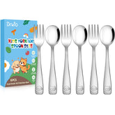 DRKIO toddler forks with ergonomic handles for easy self-feeding.