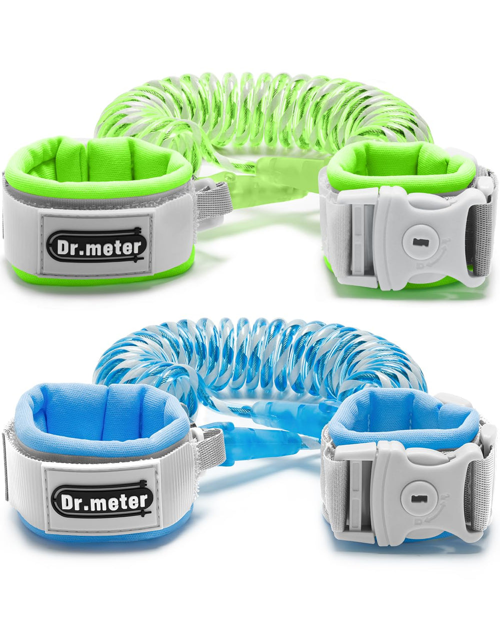 Dr.meter anti lost wrist link blue closeup highlights secure key-lock for child safety