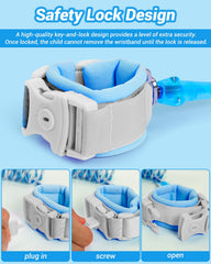 Dr.meter Kids Leash blue features breathable wristband for comfortable all-day wear.
