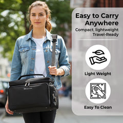 Dropereum milk pack compartment keeps bottles and milk bags neatly organized on travel.