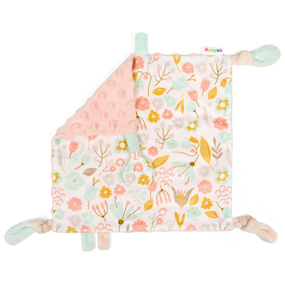 Dr.Rapeti Tag Security Blanket Flower front view offers soft tactile comfort.