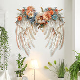 DRWSSR Angel Wings wall decals colorfully illustrated flowers brighten kids' room