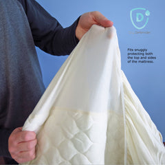 Dry Defender crib pad on a crib mattress shows full coverage and secure fit