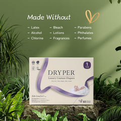 DRYPER 3D leak guard close-up demonstrates secure fit for active babies.