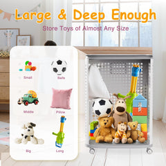 DTK toy box in kids room demonstrating large capacity and tidy space.