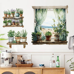 DTLIFEK green leaves wall sticker brings greenery to kitchens or baths.