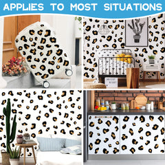 DTLIFEK leopard door decal provides stylish accent for home interiors.