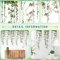 DTLIFEK green leaf wildflowers butterflies vinyl stickers brighten kids rooms.