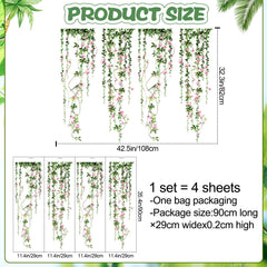 DTLIFEK pink cherry blossom vine wall art adds soft pastel charm.