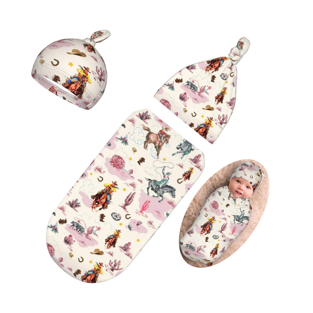 DTYYFBSN pink western newborn swaddle blanket provides soft comfort for peaceful sleep.
