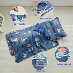 DuShow cotton toddler nap mat detachable blanket for flexible naps.