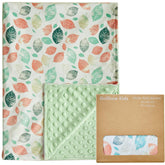 DuShow Leaf Baby Blanket for Girls front view with ultra-soft minky for newborn snuggles