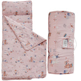 DuShow toddler nap mat animal pink fold shows roll-up portability for daycare