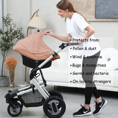 Dudeeghes car seat cover wheat full coverage and privacy during feeds