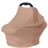 Dudeeghes car seat cover wheat provides private space for breastfeeding on the go
