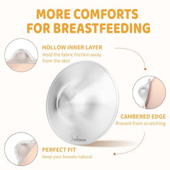 Dudumom Silver Nursing Cups worn, slim profile preserves natural shape.