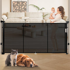 Dueelala 81in retractable gate wide view shows large opening versatility