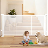 Dueelala 81-inch retractable gate demonstrates wide opening control