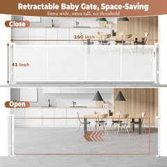 Dueelala reinforced-mesh-rods gate maintains smooth retractable operation with added strength.