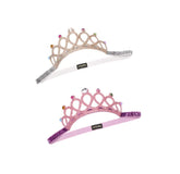Duehut HLLMX baby crown headband front view with glitter rhinestones for photo-ready styling