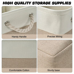 DUHEL white khaki fabric bins add subtle style while sorting items