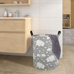 DUYIY canvas laundry bin with waterproof coating for light moisture resistance.