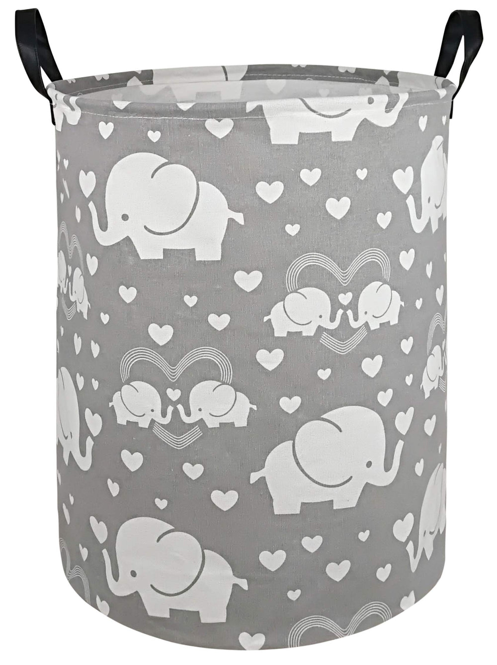 DUYIY round laundry hamper with handles for easy transport.