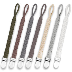 Duludulu 7-pcs braided pacifier clip pack for versatile unisex use