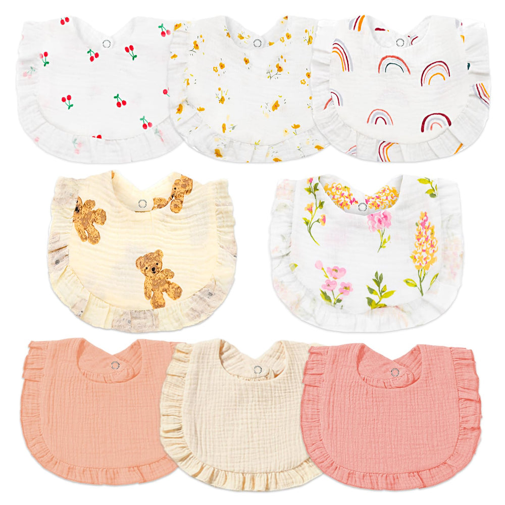 duludulu muslin bibs with flounce design protect outfits while adding style
