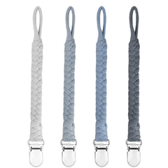 Duludulu pacifier clip grey 4-pack front helps keep pacifiers handy and clean