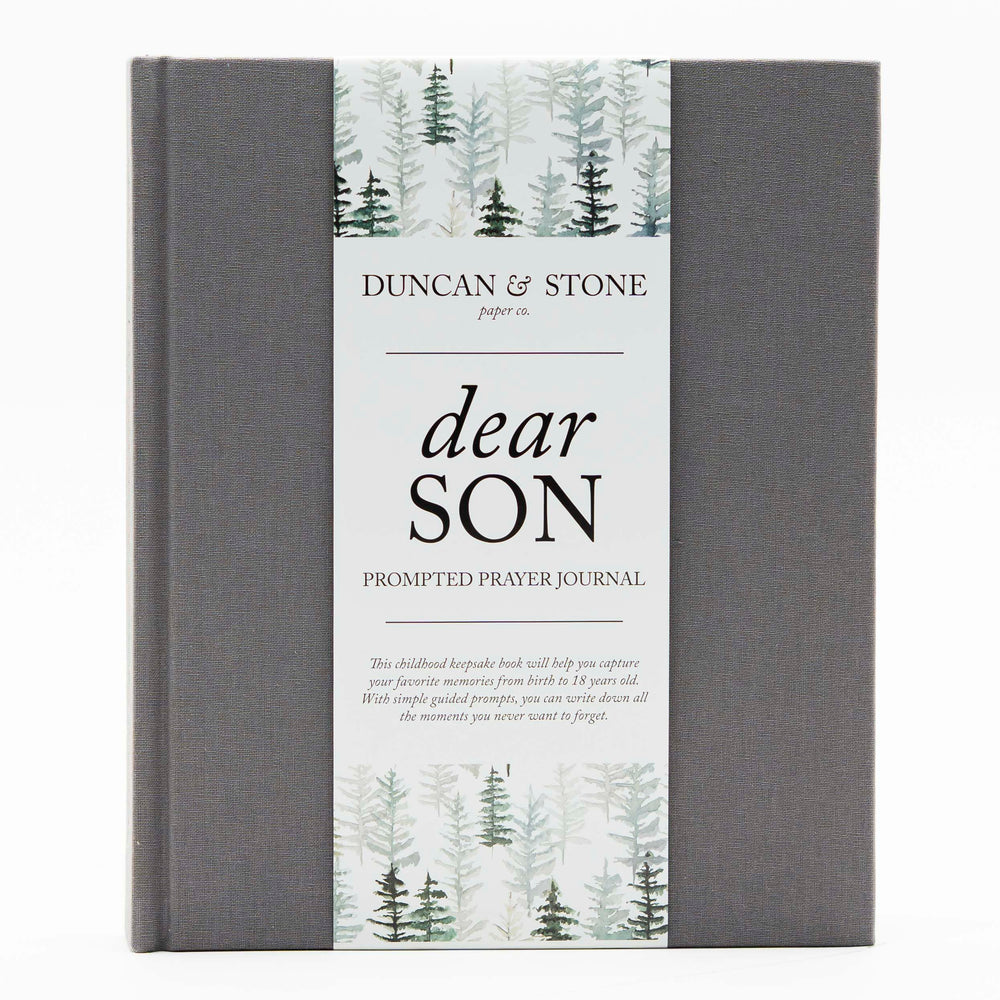 Duncan & Stone Baby Memory Book cover-grey, durable keepsake for family memories.