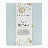 Duncan & Stone Paper Co Baby First Year Book cover closeup for premium keepsake.