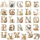 Dunzoom Woodland alphabet wall decals show forest animals and letters for playful learning