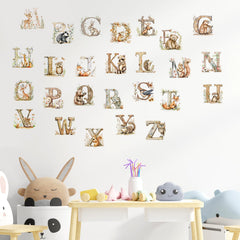 Dunzoom Woodland alphabet wall decals peel-and-stick for quick room updates