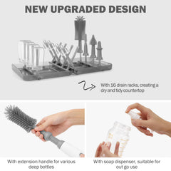 Duoffanny nipple-brush gray facilitates thorough cleaning of small parts with gentle materials.