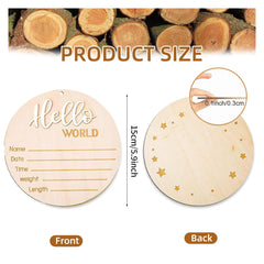 DUOJINSANXI baby announcement sign back features star engraving and space for handprints.