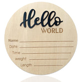 DUOJINSANXI baby announcement sign front view in black, ideal nursery decor