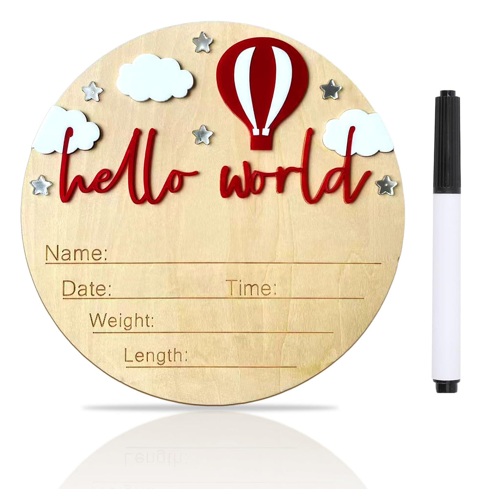 DUOJINSANXI baby announcement sign front view for nursery keepsake