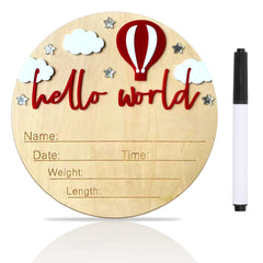 DUOJINSANXI baby announcement sign front view for nursery keepsake