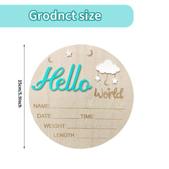 DUOJINSANXI baby announcement sign green cloud moon stars soft nursery decor for photos