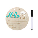 DUOJINSANXI baby announcement sign green wooden frame, a lasting keepsake to welcome your newborn
