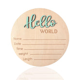 DUOJINSANXI Baby Announcement Sign with 3D Hello World letters for newborn photo props