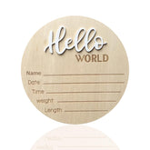 DUOJINSANXI baby announcement sign with Hello World letters for a keepsake