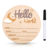 DUOJINSANXI baby announcement sign wooden moon cloud for nursery decor and memory keepsake
