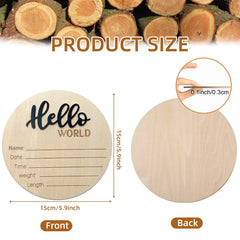 DUOJINSANXI Hello World 3D letters on wood sign, eye-catching newborn prop