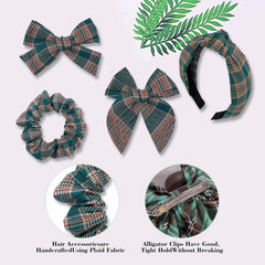 DUOJINSANXI plaid scrunchies offer gentle hold for various hair textures.