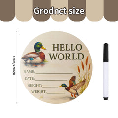 DUOJINSANXI wooden birth-record sign showing name and birth details for keepsake