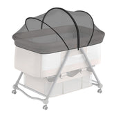 DUOMI bassinet cover two-way zipper lets you access the sleeping area while keeping insects away.