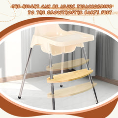 Duomilee footrest adjustable clip secures height for customized seating.