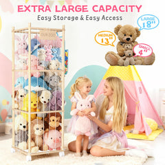 DUOQNY movable-lockable-toy-storage-wheels allow easy room-to-room rearrangement.